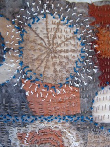 shibori eucalyptus dyed silk stitching 