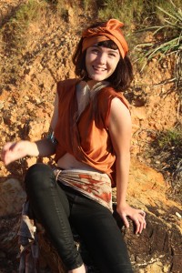 Twist bolero silk dyed with Wollumbin Red Gondwana Colour